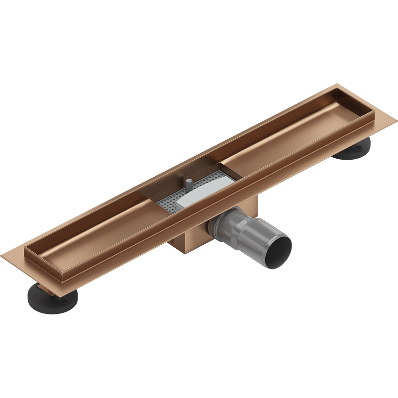 Mexen Flat kropp för linjär avlopp 60 cm, borstad koppar - 1C15060